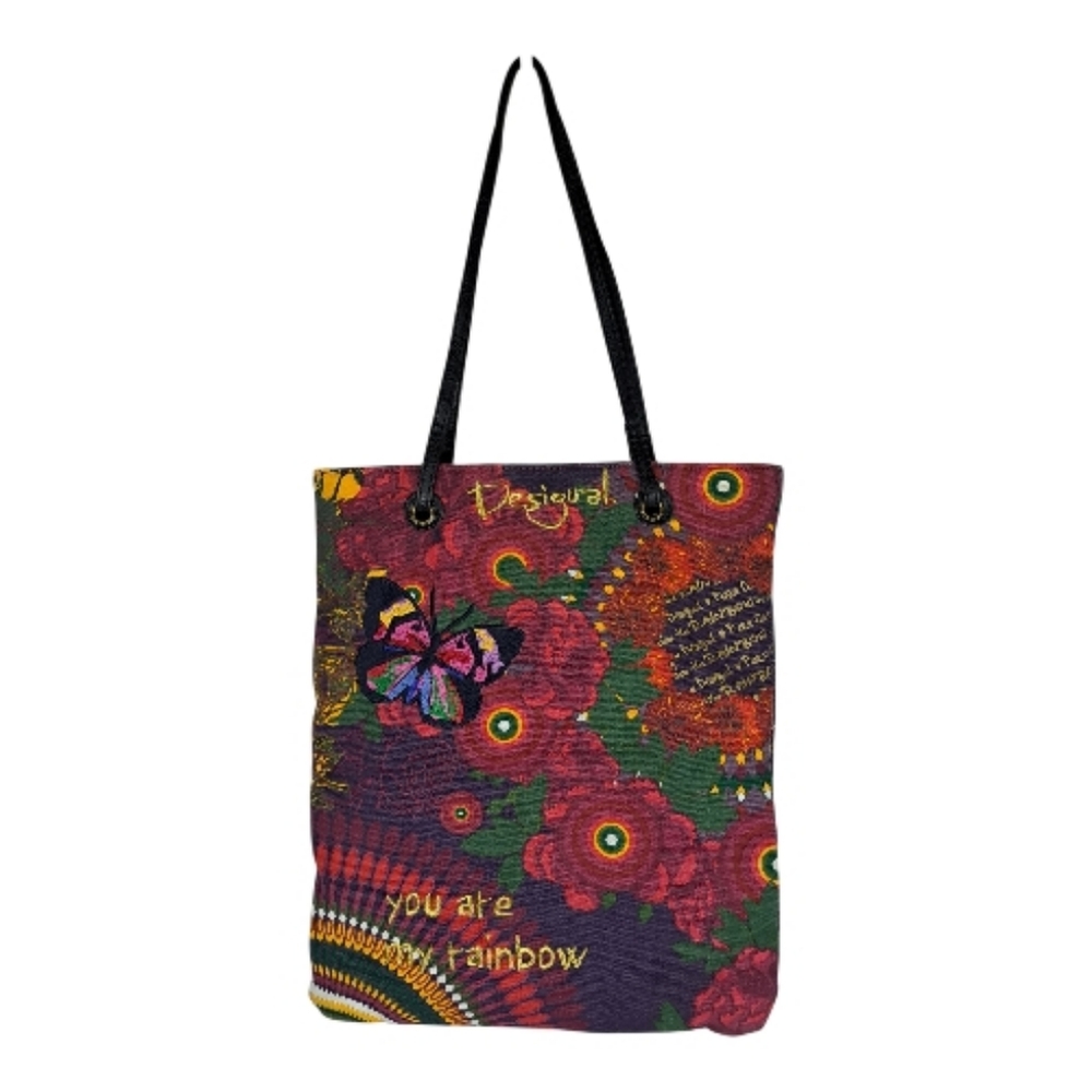 Desigual Ebroidered Vibrant Fabric‎ Tote